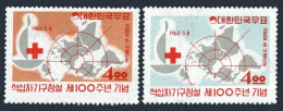 Korea 383-384,384a Sheet,MNH.Michel 379-380,Bl.181. Red Cross-100.Henry Dunant. - Corée Du Sud