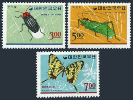Korea South 499-501, 499a-501a, MNH. Michel 552-554, Bl.233-235. Insects 1966. - Corée Du Sud