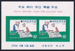 Korea South 875a,MNH.Michel Bl.369. Philatelic Week,1973. - Corea Del Sur