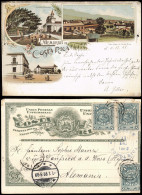 Litho AK Costa Rica   San Jodse, El Banco Memorias De... 1899   Gel. Stempel - Costa Rica