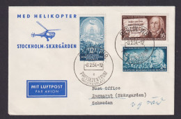 Helikopter Flugpost Brief Air Mail MED Sockhilm Skärgarden Zuleitung DDR Berlin - Lettres & Documents