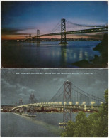 Pf. SAN FRANCISCO. Oakland Bay Bridge At Night. 2 Postcards - San Francisco