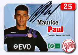 Fußball-Autogrammkarte AK Maurice Paul Offenbacher Kickers 10-11 Offenbach Am Main Dieburg Dietersheim Halberstadt Semd - Handtekening