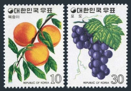 Korea South 895-896, MNH. Michel 922-923. Fruits 1974. Peaches, Grapes. - Corée Du Sud