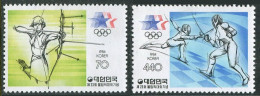 Korea South 1378-1379, MNH. Michel 1377-1378. Olympics Los Angeles-1984. Archery, - Corée Du Sud