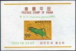 Korea South 500a, MNH. Michel Bl.234. Insects 1966. Grasshopper. - Corée Du Sud