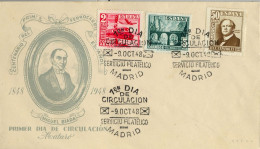 1948 , SOBRE DE PRIMER DIA , ED. 1037 / 1039 - CENTENARIO DEL FERROCARRIL - FDC
