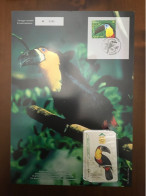 2 Télécartes Et Encarts Philatéliques Sur Les Animaux Toucan (2003) & Le Chevreuil (2001) - 1er Jour - Otros & Sin Clasificación