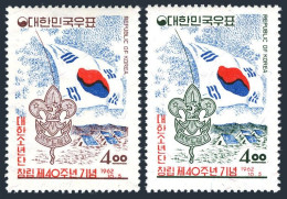 Korea South 358-359,hinged.Michel 363-364. Korean Boy Scouts,40th Ann.1962.Flag. - Corea Del Sur