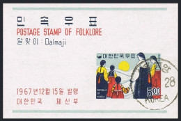 Korea South 562a,CTO.Michel Bl.268. Folklore 1967.Girls Celebrating Full Moon. - Corea Del Sur