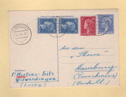 Luxembourg - Henerscheid - 1956 - Entier Avec Complement Destination Allemagne - Covers & Documents