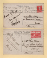 Argentine - Lot De 2 Cartes Postales Destination France - Covers & Documents