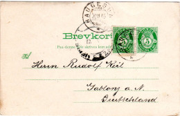 Norwegen 1905, 5 öre Zusatzfr. Auf 5 öre Ganzsache V. Haugesund N. Österreich - Covers & Documents