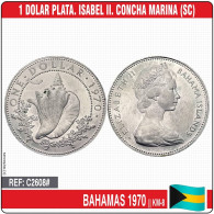 C2608# Bahamas 1970. 1 Dólar. Isabel II. Caracola Marina (SC) KM-8 - Bahamas