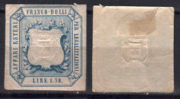 ITALY STAMPS. 1861,REVENUE FISCAL TAX FOREIGN AFFAIRS  MH - Gebraucht