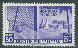 1934 EMISSIONI GENERALI MONDIALI DI CALCIO 50 CENT MNH ** - RA21-5 - Emissioni Generali