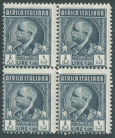 1939 AFRICA ITALIANA MARCA DA BOLLO 1 LIRA QUARTINA MNH ** - CZ39-2 - Italian Eastern Africa