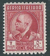 1939 AFRICA ITALIANA MARCA DA BOLLO 50 CENT MNH ** - RA26-2 - Italienisch Ost-Afrika