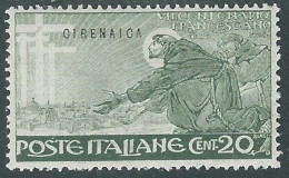 1926 CIRENAICA S. FRANCESCO 20 CENT MH * - RA21-4 - Cirenaica