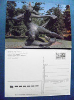 Post Card Postal Stamped Stationery Ussr Palanga Sculpture Nude Woman Snake Lithuania 1977 - Lituanie