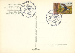 1997 , ED. 509 - NATURALEZA , PÁJAROS , AVES , BIRDS , ORENETA CUABLANCA , MAT. PRIMER DIA , FDC , ANDORRA FRANCESA - FDC