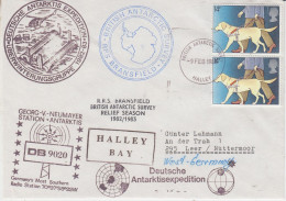 Great Britain Antarctica Cover RRS Bransfield Ca G. Van Neumayer Ca British Antarctic Survey Halley 9 FEB 1986 (FG191) - Lettres & Documents