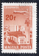 Hungary 1966  Single Stamp Celebrating Air Showing Plane Flying Over Different Cities In The World In Fine Used - Usado