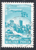 Hungary 1966  Single Stamp Celebrating Air Showing Plane Flying Over Different Cities In The World In Fine Used - Usado
