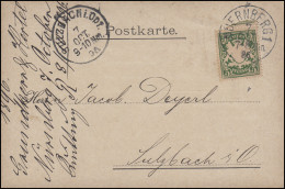 Bayern 5 Pf. Wappen EF Postkarte NÜRNBERG 1 - 7.10.96 Nach SULZBACH 7.10.96 - Altri & Non Classificati