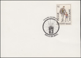 Belgien SSt Radrennen Büssel - Nordkapp Mit 1807 Schule Auf Karte BRÜSSEL 4.7.75 - Horses