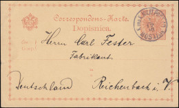 Österreich Militärpost Postkarte P 1a Wappenadler 2 Kreuzer MOSTA Dezember 1910 - Bosnien-Herzegowina