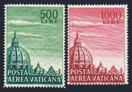 Vatican C33-C34a,hinged.Michel 280YA-281YB. Dome Of St Peter's Basilica.1958. - Aéreo