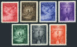 Vatican C9-C15, Hinged. Michel 140-146. Air Post Stamps 1947. Dove Of Peace. Cross. - Airmail