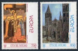 Vatican 932-933, MNH. Michel 1099-1100. EUROPE CEPT-1993. Contemporary Art.Cathedral - Unused Stamps