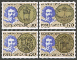 Vatican 673-676, MNH. Michel 771-774. Gian Lorenzo Bernini, Architect, 1980. - Neufs