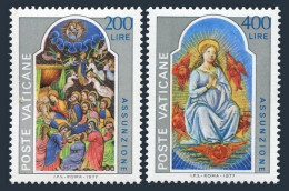 Vatican 615-616,MNH.Michel 703-704. Feast Of The Assumption,Library,1977. - Nuevos