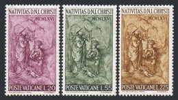 Vatican 445-447 Blocks/4, MNH. Michel 514-516. Christmas 1966. Sculpture, Scorzelli. - Neufs