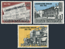 Vatican 310-312,hinged.Michel 375-377. Newspaper L'Osservatore Romano,1961. - Unused Stamps