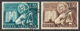 Vatican 187-188, CTO. Michel 225-226. St Augustine, 1600th Birth Ann. 1954. - Usati