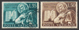 Vatican 187-188, CTO. Michel 225-226. St Augustine, 1600th Birth Ann. 1954. - Usados