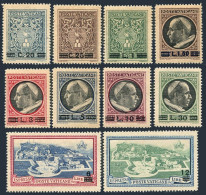 Vatican 102-109,E7-E8, MNH. Pope Pius XII,1945, New Value. Arms-dove,Aerial View - Unused Stamps