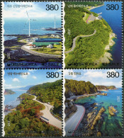 SOUTH KOREA - 2021 - BLOCK OF 4 STAMPS MNH ** - Coastal Road Vistas - Corée Du Sud