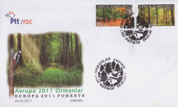 PIA -  Ri1Pg12+Eur- TURCHIA  - 2011 : EUROPA - Le  Foreste - FDC   -  (Yv  3559-60) - 2011
