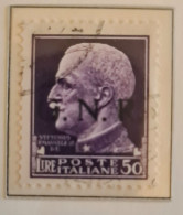 Italy Italien Italie Italia 1943 RSI R.S.I. GNR G.N.R. Imperiale L.50 Usato - Used