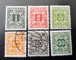 Danmark Taxe Due 1934 Yvert 27 à 32A Lot De 6 T - Postage Due