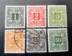 Danmark Taxe Due 1934 Yvert 27 à 32A Lot De 6 T - Impuestos