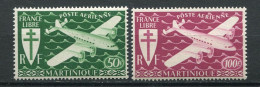 26381 Martinique  PA26/7** Série De Londres 1945  TB  - Poste Aérienne