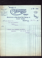 REDDITCH  - Facture 1933 - Bought Of CLARKES - Manufacturers Of High Grade Steel Springs Etc - Sinew Works - United Kingdom