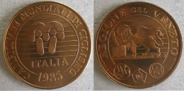 Médaille En Bronze Dorée , Championnat De Cyclisme 1985 Vénétie /Veneto - Andere & Zonder Classificatie