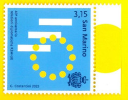 SAN MARINO 2023 40° Ann.relazioni Diplomatiche Tra San Marino E L’Unione Europea - Unused Stamps